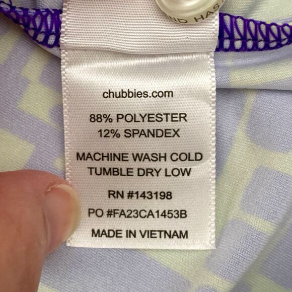 Chubbies Polo Shirt Medium Purple Stretch Performance Preppy Golf Funky - Picture 6 of 9